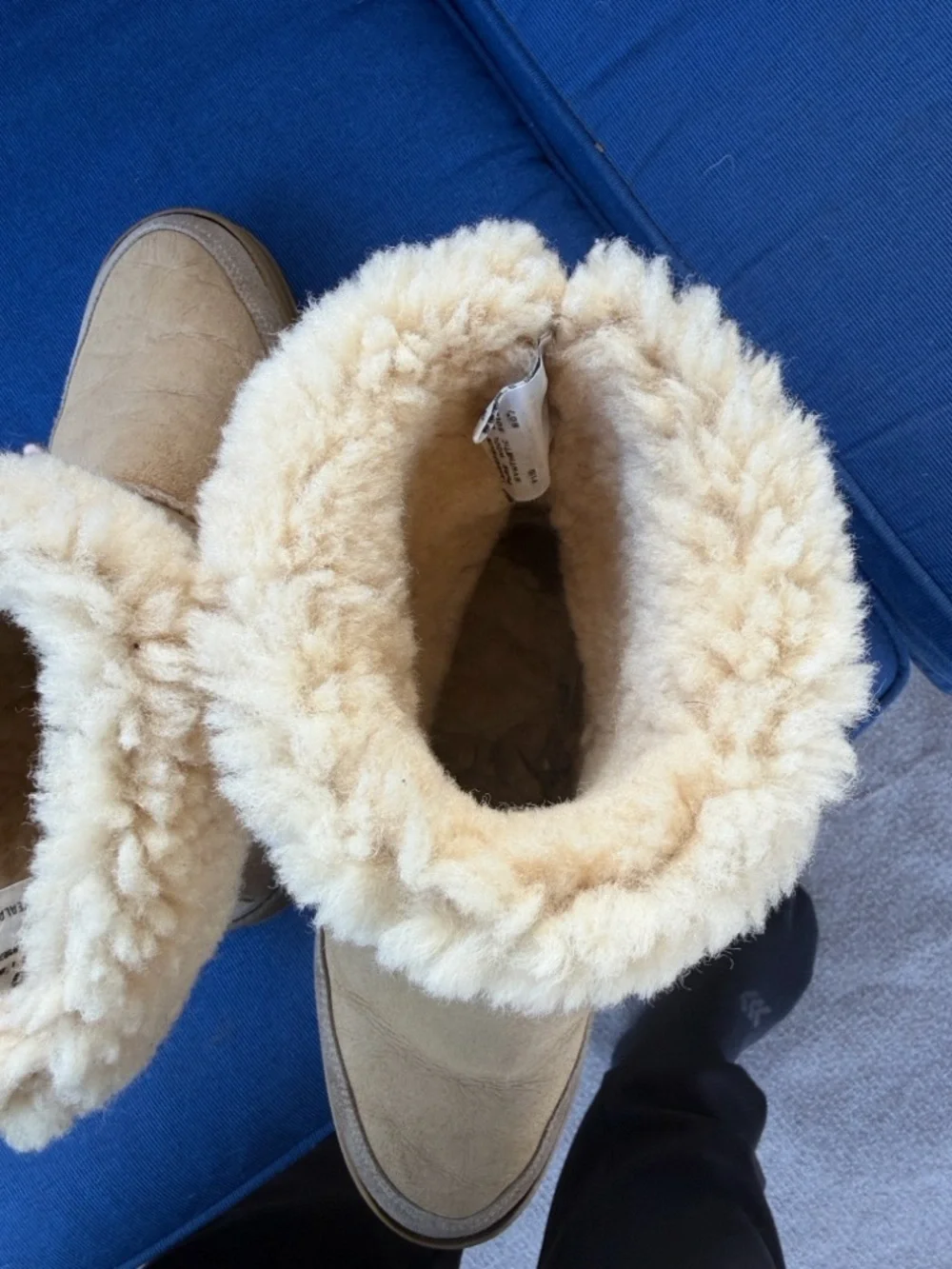 UGG Tan Shearling Cuffed Short Booties